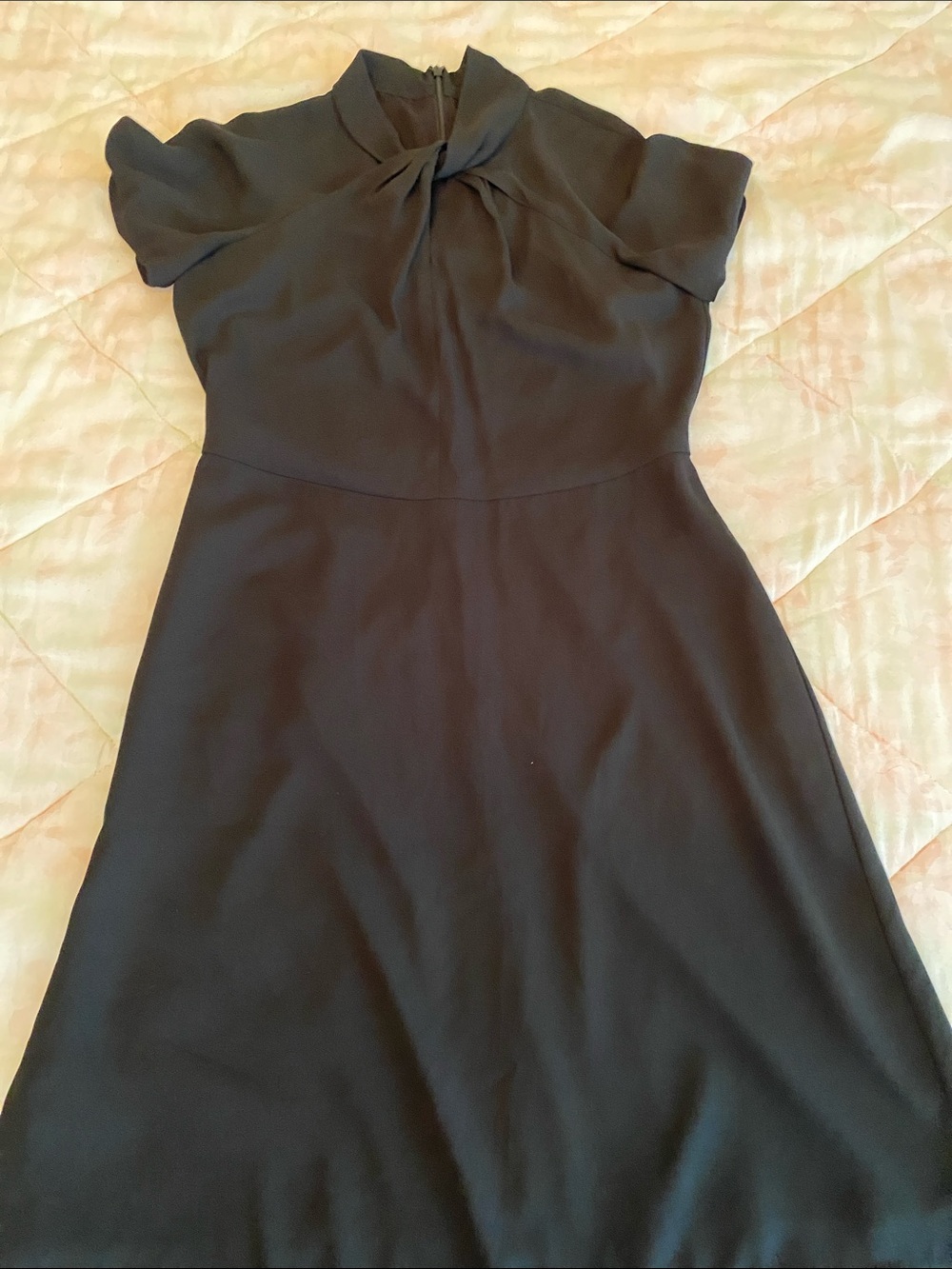 Banana Republic Black Twist-Neck Midi Dress